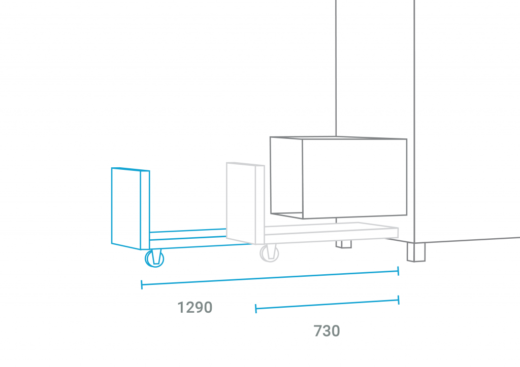 Retractable drawer with STOP function