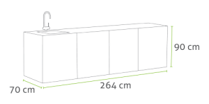 Dimenzije letne kuhinje CookOUT 264