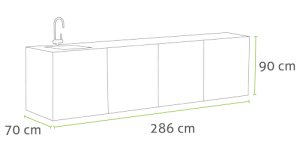 Dimenzije letne kuhinje CookOUT 286