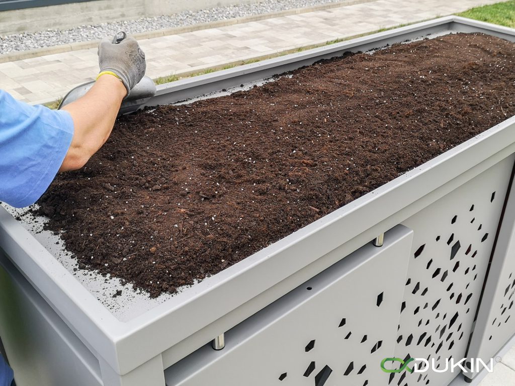 StyleOUT®, waste enclosure, plantable roof