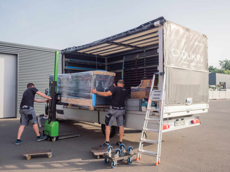 Loading the kitchen onto our van